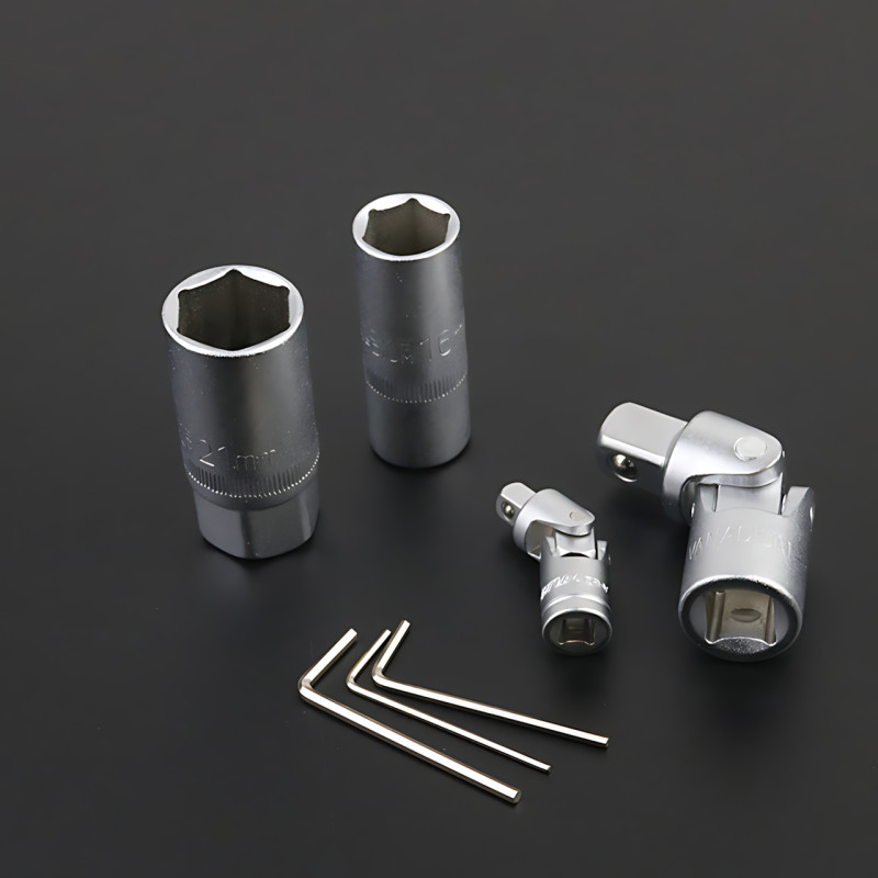 Набір головок ZHONGXIN 94 предмети 1/4" і 1/2" DR, Torx, хром-ванадій, тріскачки, біти, свічкові головки, синій фото - 6