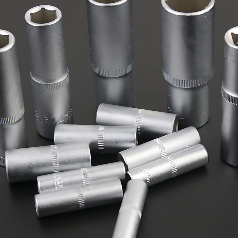 Набір головок ZHONGXIN 94 предмети 1/4" і 1/2" DR, Torx, хром-ванадій, тріскачки, біти, свічкові головки, синій фото - 8