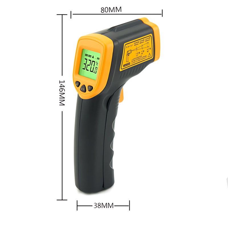 Інфрачервоний безконтактний пірометр Temperature AR-360 (-50 до +420 °C) з лазерним прицілом, підсвіткою фото - 7