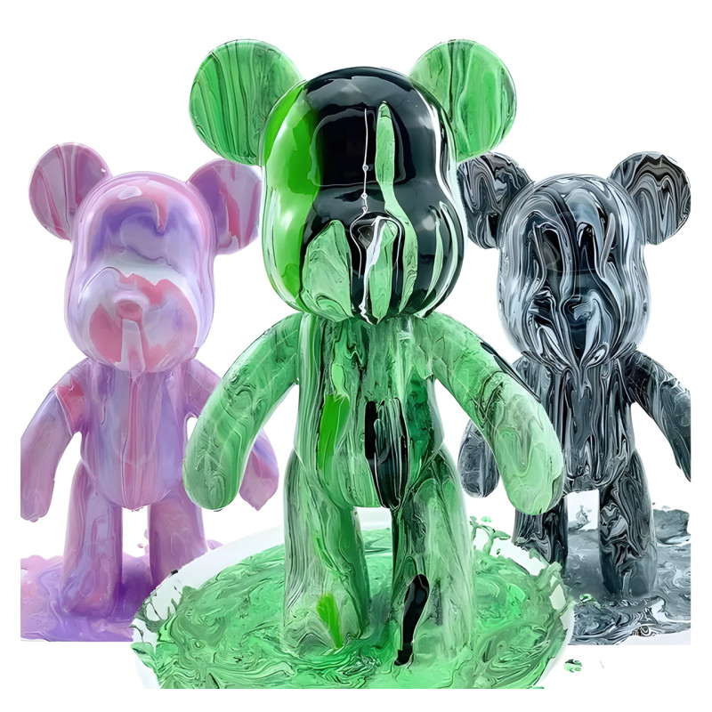 Набір для творчості 23 см флюїдний Ведмедик fluid violent bear bearbrick, з набором фарб фото - 8