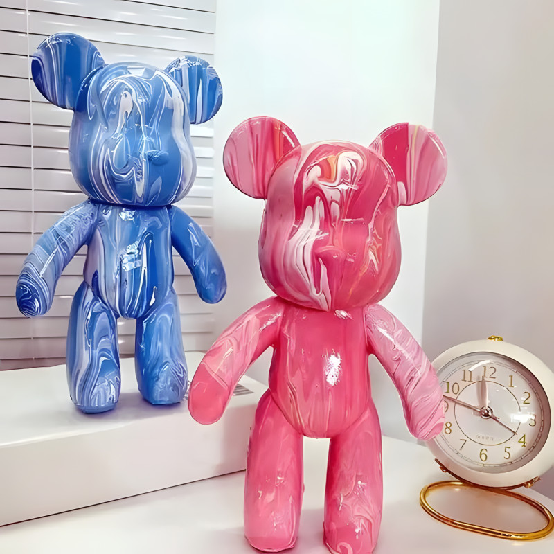 Набір для творчості 23 см флюїдний Ведмедик fluid violent bear bearbrick, з набором фарб фото - 5