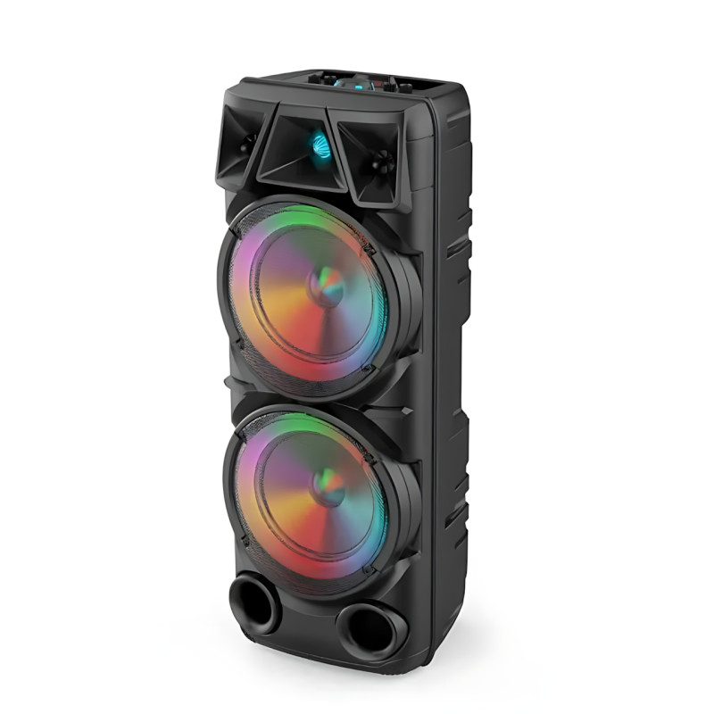Портативная акустическая система, музыкальная Bluetooth колонка ZQS8210 с пультом и микрофоном, на колесах фото - 4