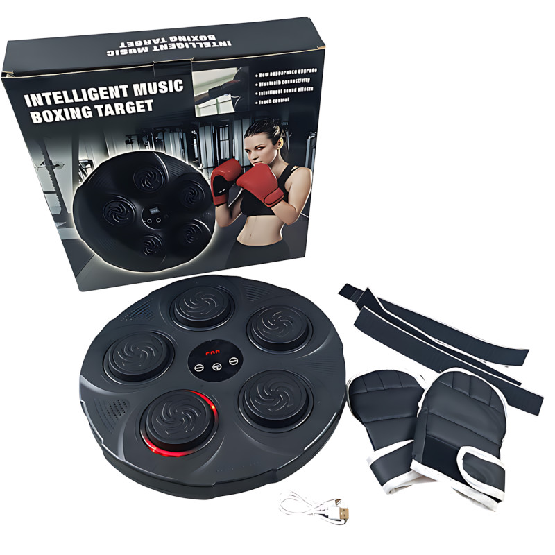 Настенный боксерский тренажер Intelligent Music Boxing Target, 9 режимов, музыка, RGB-подсветка, счетчик фото - 10