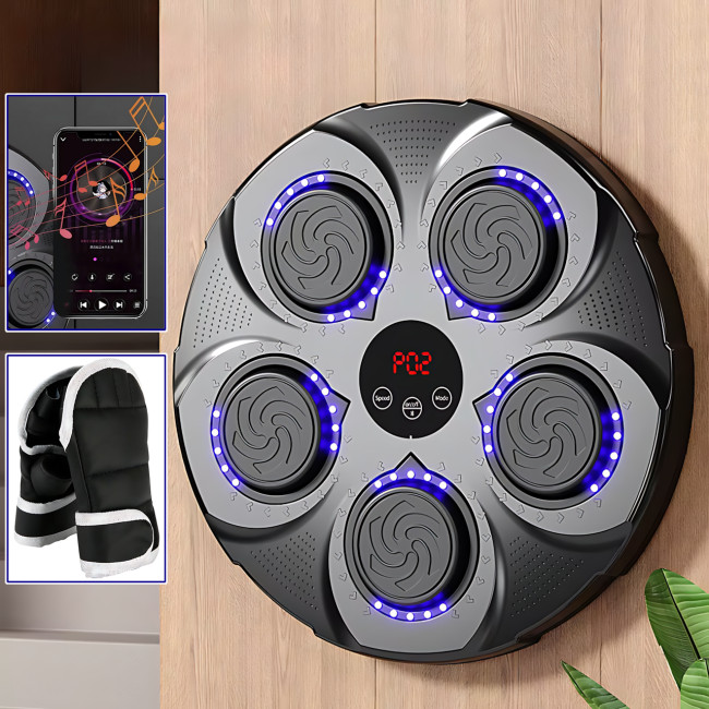 Настенный боксерский тренажер Intelligent Music Boxing Target, 9 режимов, музыка, RGB-подсветка, счетчик