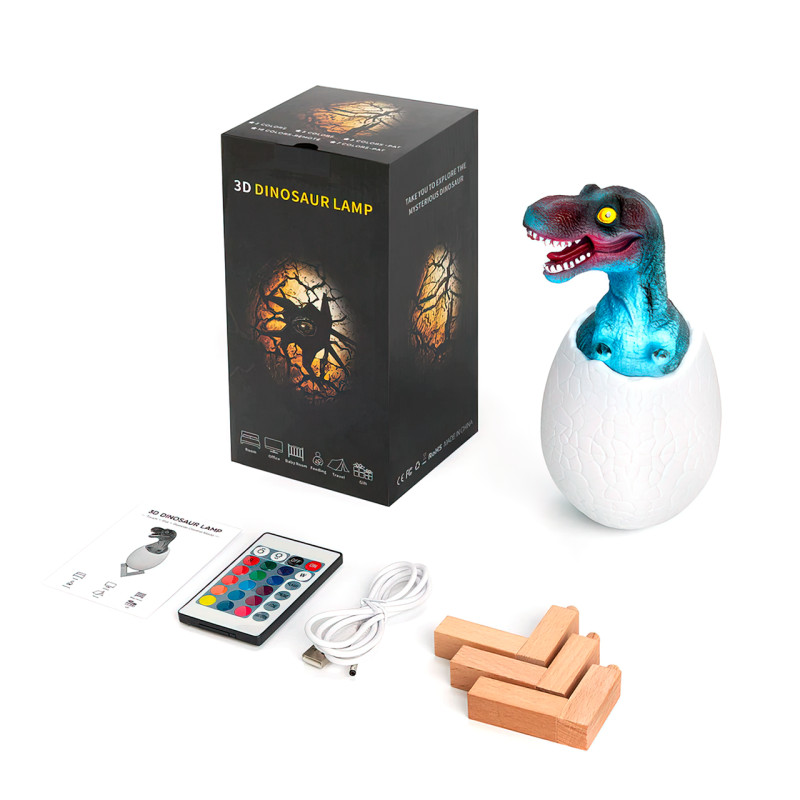 Детский светильник SUNROZ 3D Dinosaur Lamp "Динозаврик в яйце" с пультом ДУ фото - 6