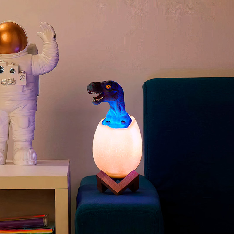 Детский светильник SUNROZ 3D Dinosaur Lamp "Динозаврик в яйце" с пультом ДУ фото - 4