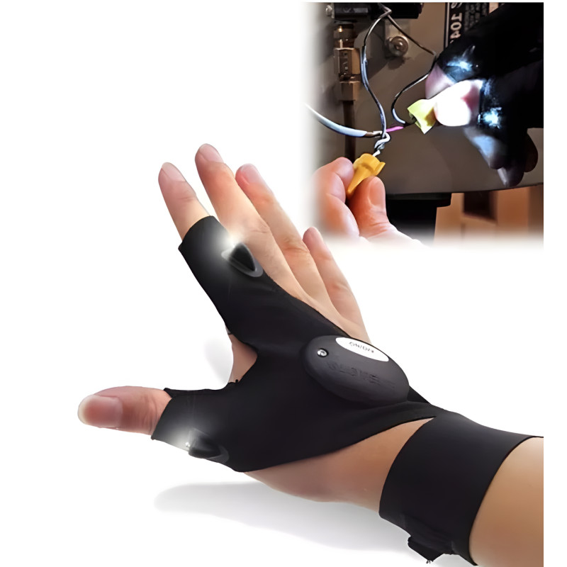 Перчатка со встроенным фонариком Glove Light перчатки с фонариком фото - 2