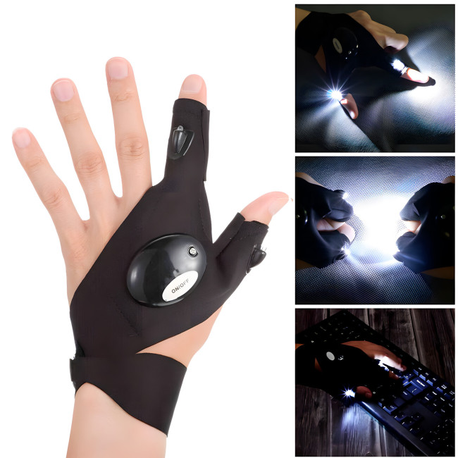 Перчатка со встроенным фонариком Glove Light перчатки с фонариком