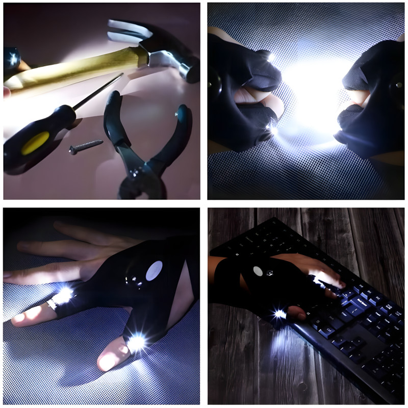 Перчатка со встроенным фонариком Glove Light перчатки с фонариком фото - 6