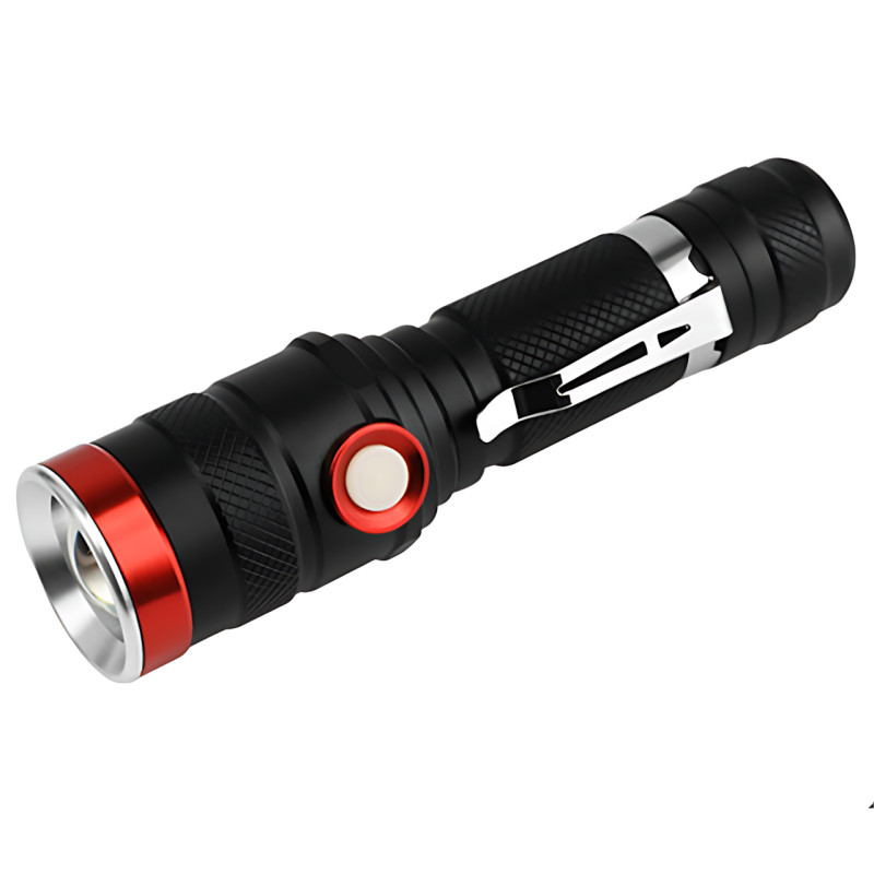 Фонарик ручной Bailong X-BAIL BL-736 T6, 1000 Лм – COB LED, Zoom, SOS, до 10 часов работы, черный фото - 6