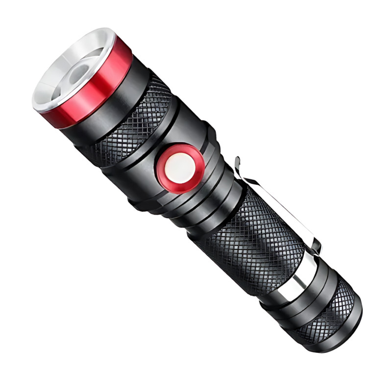 Фонарик ручной Bailong X-BAIL BL-736 T6, 1000 Лм – COB LED, Zoom, SOS, до 10 часов работы, черный фото - 3