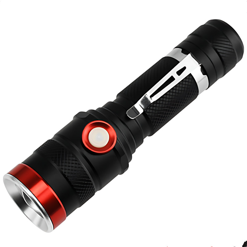 Фонарик ручной Bailong X-BAIL BL-736 T6, 1000 Лм – COB LED, Zoom, SOS, до 10 часов работы, черный фото - 5