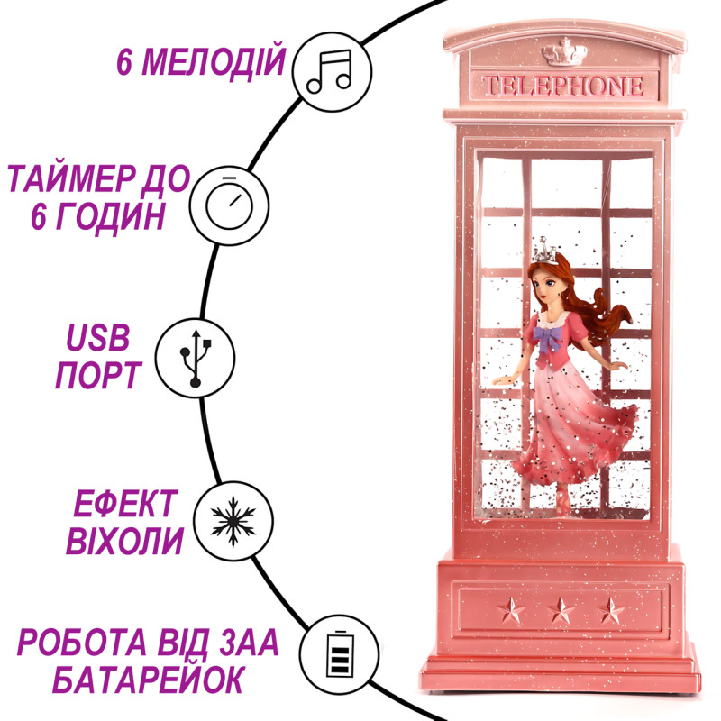 Портативный светильник балерина Изабелла 11-6, декоративная USB лампа ночник с АКБ, мелодиями и таймером фото - 4