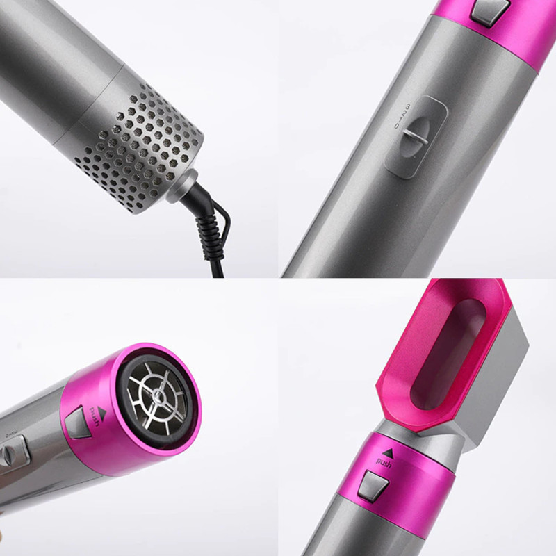 Мультистайлер 5 в 1 Hot Air Styler фен стайлер для завивки и выпрямления волос с 5 насадками фото - 7