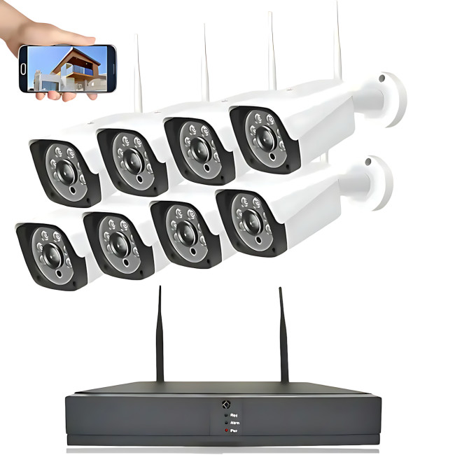Домашний комплект видеонаблюдения DVR KIT-6678 Wi-Fi, 8 камер, 1080P, IP67, ночная съёмка, P2P, Cloud