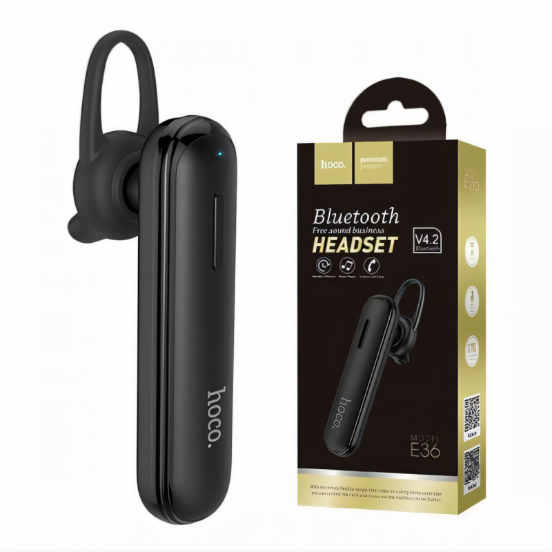 Бездротова Bluetooth гарнітура HOCO E36 Free sound, хендсфрі моно з мікрофоном і шумозаглушенням, чорний фото - 8