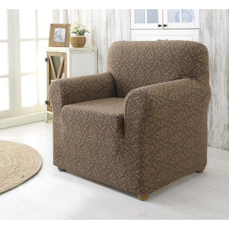 Комплект чохлів на диван і два крісла Жаккард Milano Home Concept Karna, універсальний розмір Хакі фото - 4