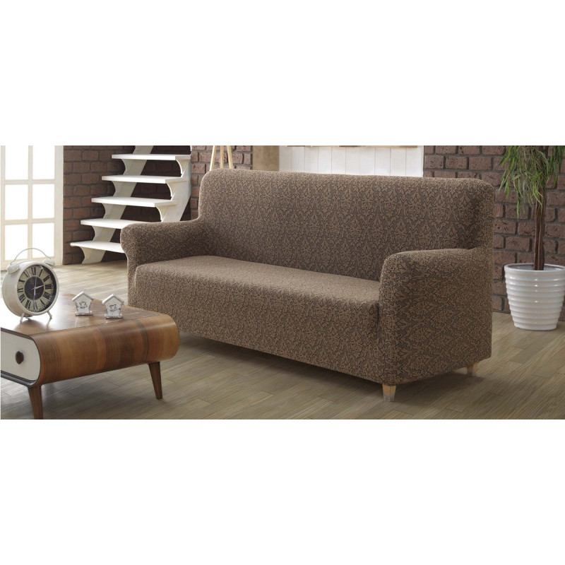 Комплект чохлів на диван і два крісла Жаккард Milano Home Concept Karna, універсальний розмір Хакі фото - 6