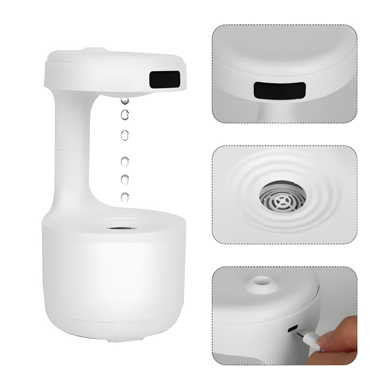 Антигравитационный капельный увлажнитель воздуха Anti Gravity Humidifier, 800 мл фото - 3