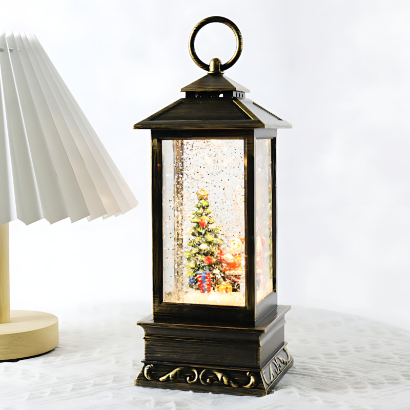 Декоративний святковий ліхтар AT-D26A &laquo;Зимова казка, музика, підсвічування, снігопад, USB/3xAA Елка фото - 2