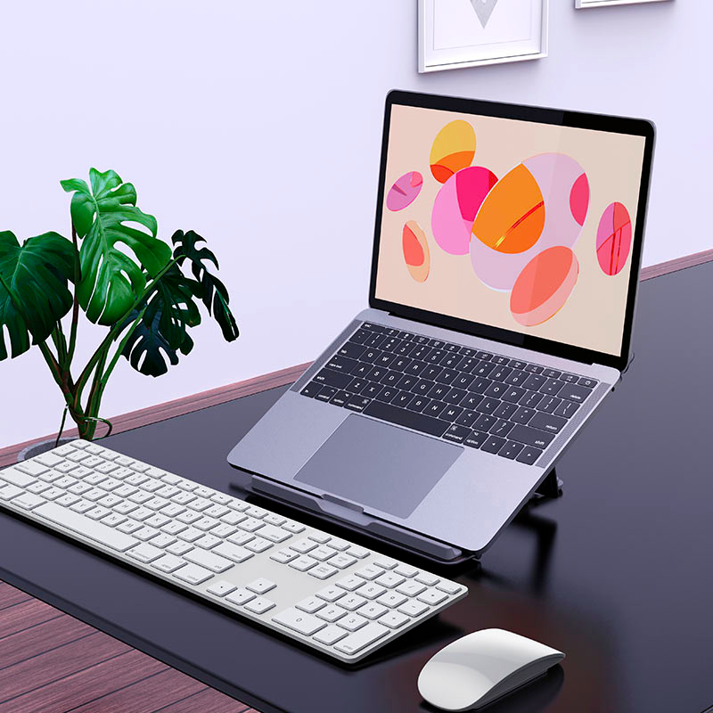 Усиленная подставка для ноутбука HOCO PH-37, алюминиевый сплав, прорезиненные soft touch покрытия, два цвета фото - 2