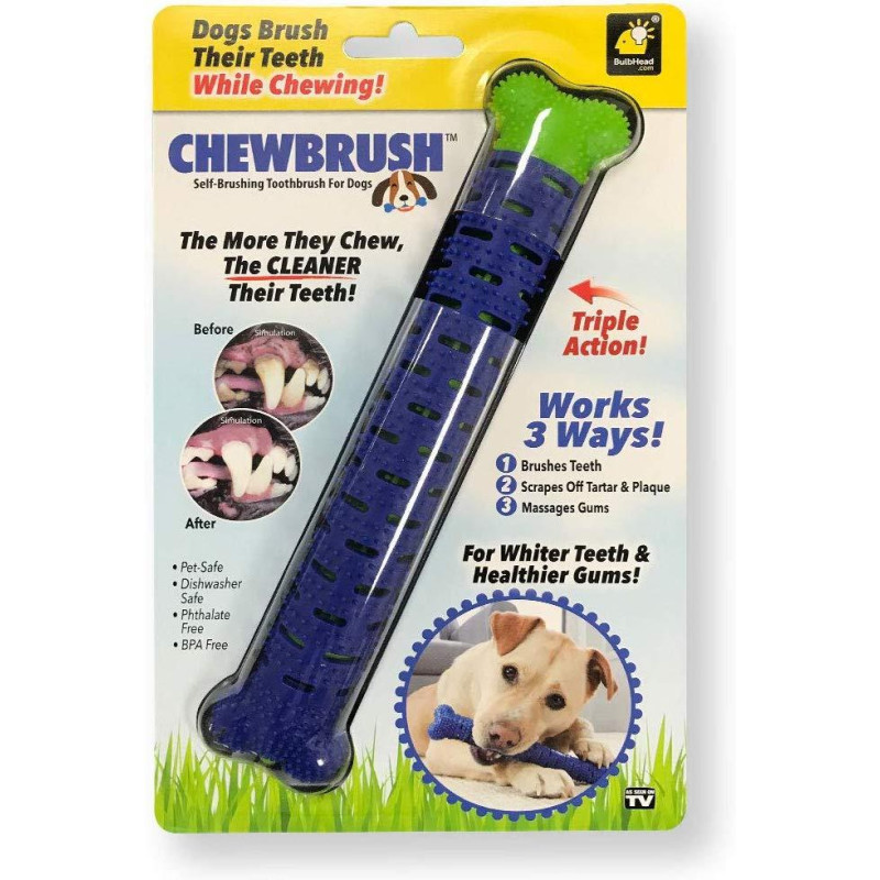 Зубна щітка для собак з секретом CHEWBRUSH, довжина 24 см, з масажем ясен фото - 4