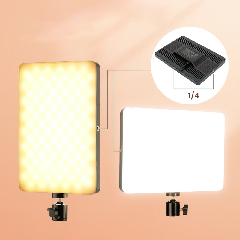 Світлодіодна лампа для фото та відеознімання Light MM-240, 24 см, прямокутна з штативом фото - 2