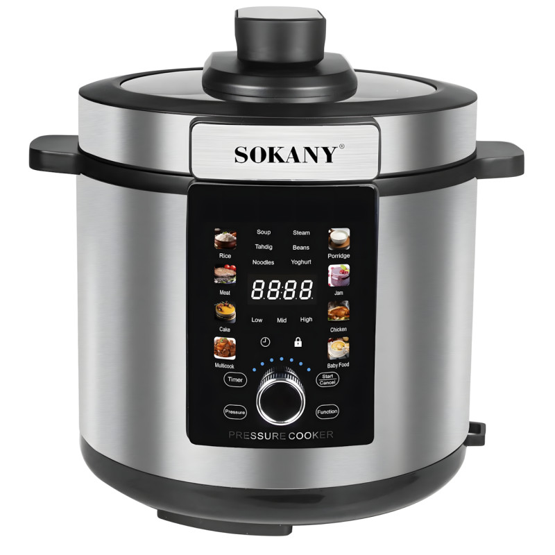 Мультиварка-скороварка Sokany SK-07043 — 7 л, 1500 Вт, антипригарна чаша, сенсорне керування, 15 програм фото - 3