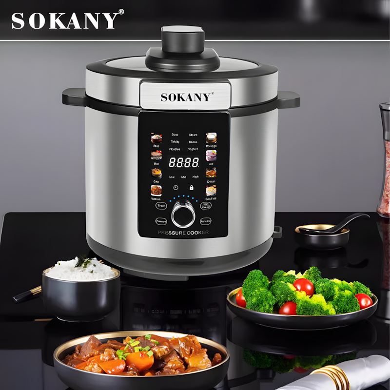 Мультиварка-скороварка Sokany SK-07043 — 7 л, 1500 Вт, антипригарна чаша, сенсорне керування, 15 програм фото - 7