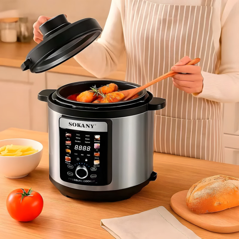 Мультиварка-скороварка Sokany SK-07043 — 7 л, 1500 Вт, антипригарна чаша, сенсорне керування, 15 програм фото - 6