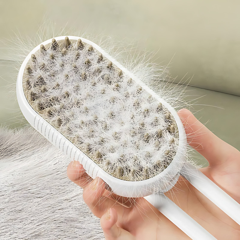 Парова щітка-масажер 3 в 1, PET SPRAY MASSAGE BRUSH з паровим розпилювачем для вичісування собак і кішок фото - 7