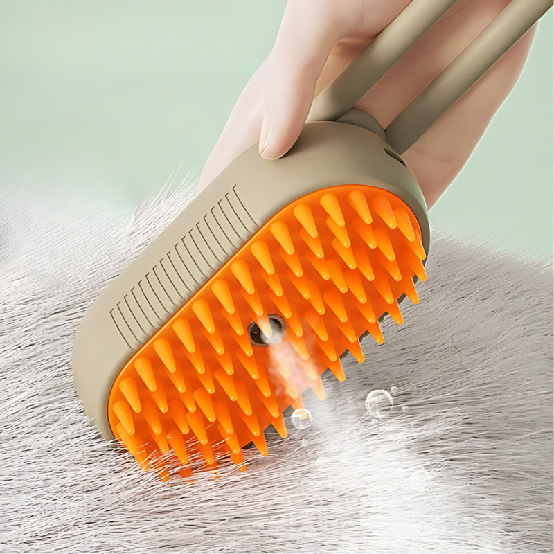 Парова щітка-масажер 3 в 1, PET SPRAY MASSAGE BRUSH з паровим розпилювачем для вичісування собак і кішок фото - 4