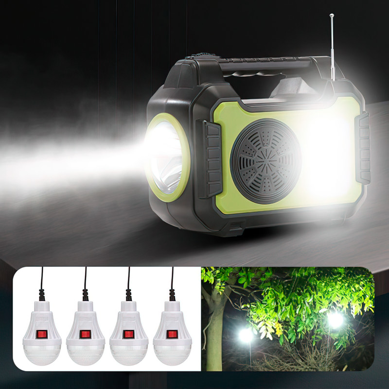 Портативная солнечная система GD 8072 на 30 Вт с Bluetooth, FM, MP3 фото - 5
