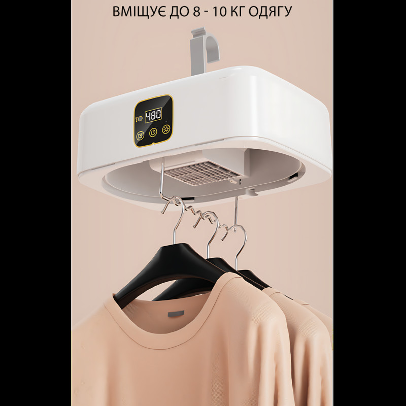 Сушарка AND XL-1187 підвісна, складана, 600 Вт, до 10 кг, дисплей, пульт, 70 °C, безшумна, 2 режими фото - 6