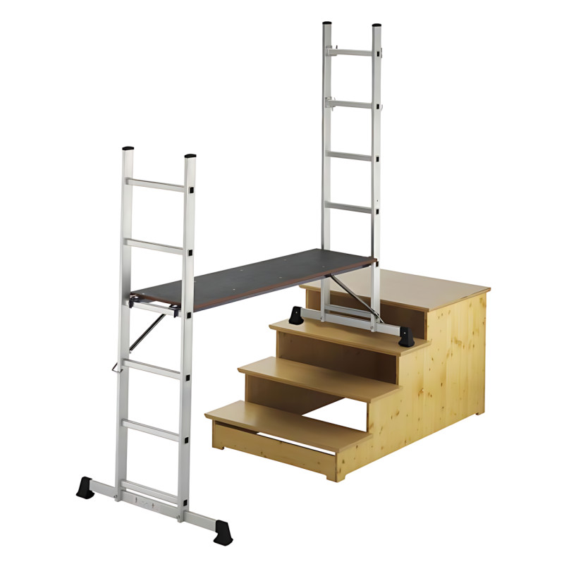 Алюминиевая лестница-стремянка-помост 3в1 DLSL-101-6, трансформер, до 150 кг, платформа, лестница, 2.8 метра фото - 3