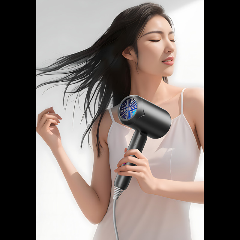 Фен для волосся складаний стайлер Air Blower LY-811, потужність 1800 Вт, 3 швидкості, іонізація, сірий фото - 10