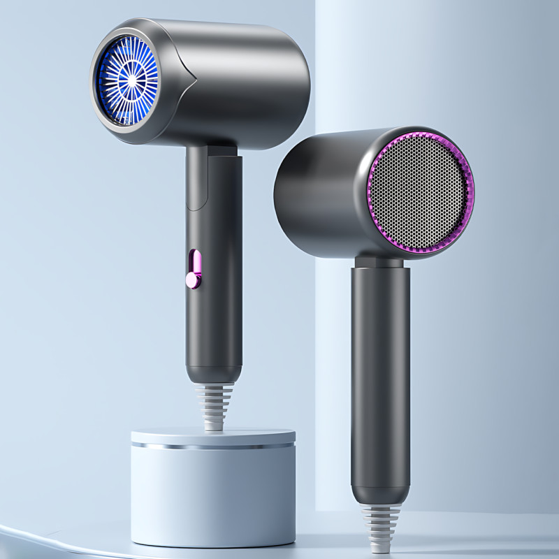 Фен для волосся складаний стайлер Air Blower LY-811, потужність 1800 Вт, 3 швидкості, іонізація, сірий фото - 9