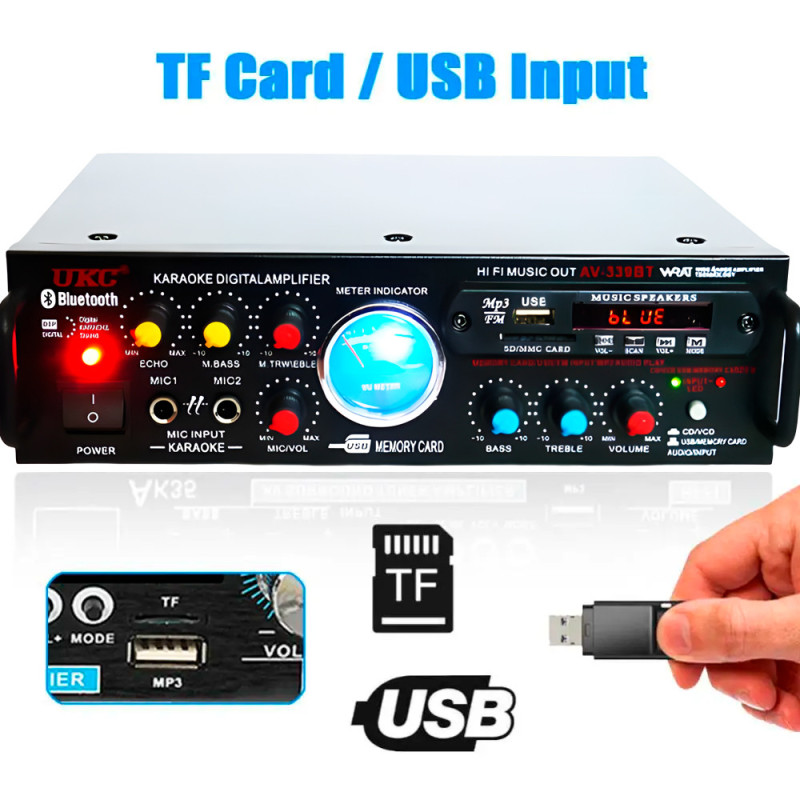 Усилитель мощности звука UKC AV-339BT 300W фото - 7