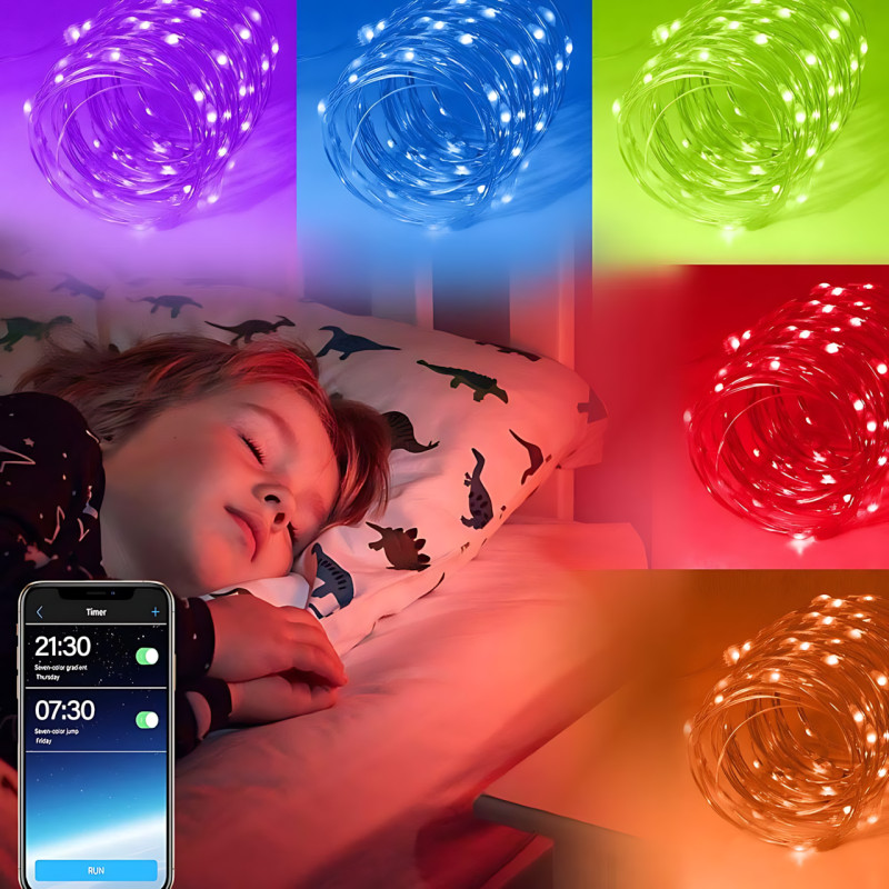 Гирлянда Капля росы SFK-04, длинна 10 м, управление пультом и APP Bluetooth, USB фото - 8