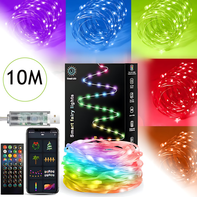 Гирлянда Капля росы SFK-04, длинна 10 м, управление пультом и APP Bluetooth, USB