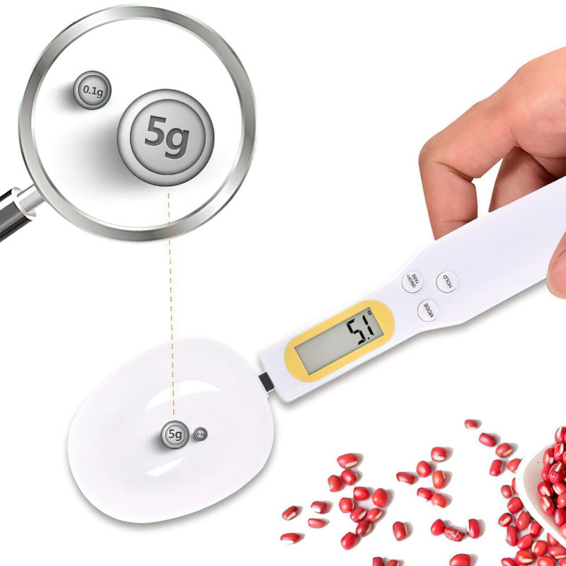 Электронная мерная ложка с весами 500 г Cooking Scale Pro, деление 0,1, белая фото - 5