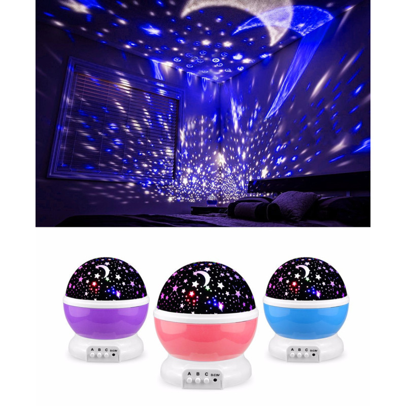 Обертовий нічник-проектор зоряне небо 3D Star master big, різні кольори фото - 8