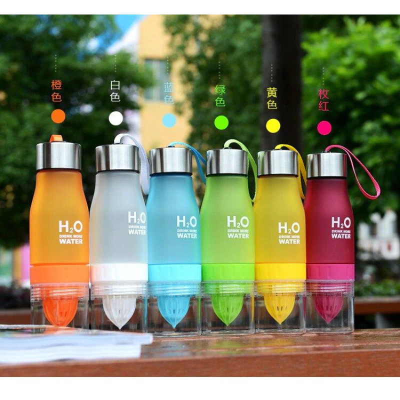 Велика спортивна пляшка 24 см H2O DRINK More Water, з соковижималкою для цитрусових фото - 3