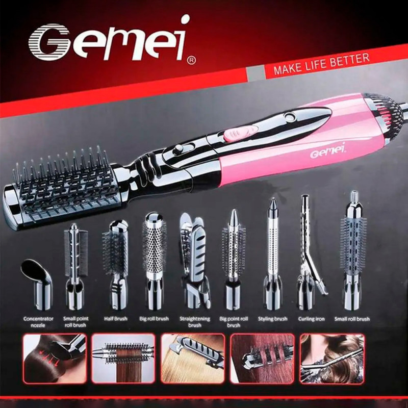 Фен-стайлер для волос Gemei GM-4835 10 в 1 фото - 6