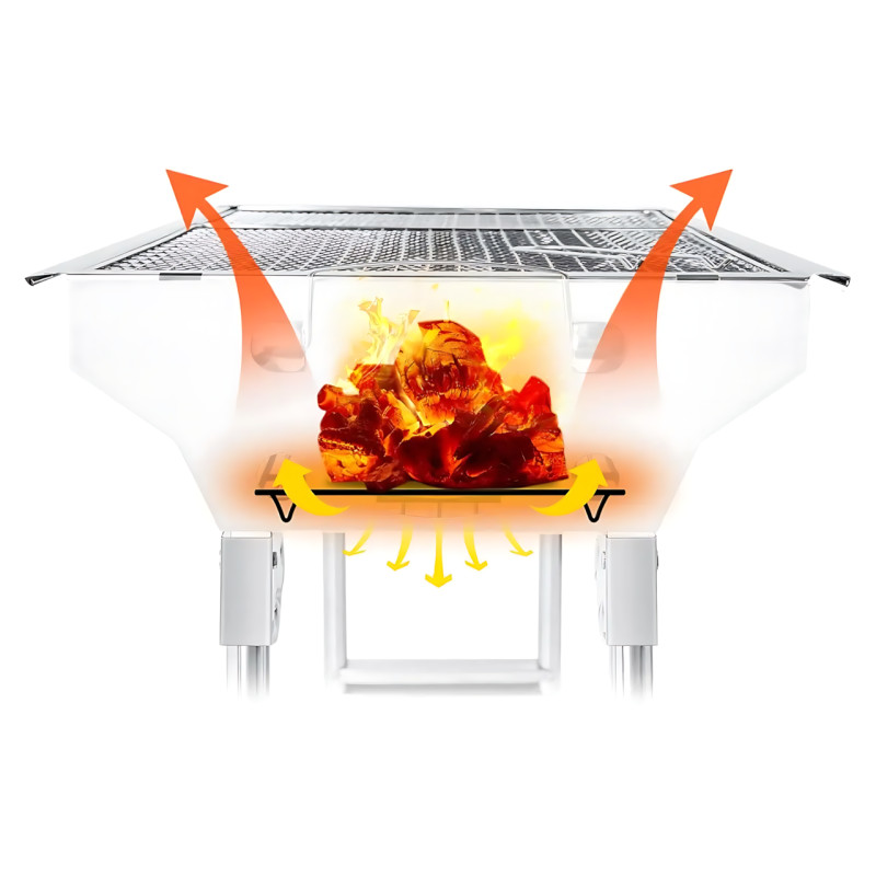 Складной гриль мангал BBQ GP-4272 из нержавеющей стали на 10 шампуров, 73 х 34 х 69 см фото - 6