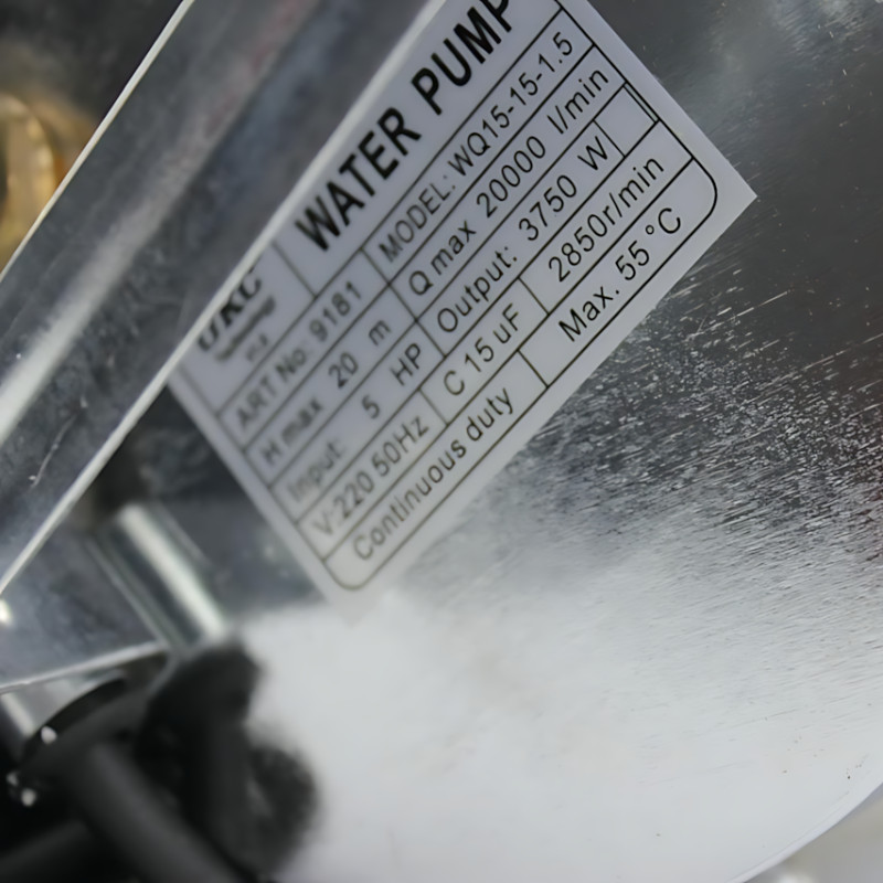 Водяной насос UKС WQ15-15-1.5 (арт. 9181) &mdash; 5 л.с., 3750 Вт, напор 20 м, производительность до 20 000 л/мин фото - 9