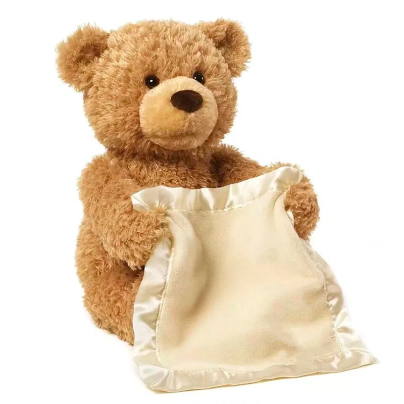 Дитяча інтерактивна іграшка плюшевий ведмедик Peekaboo Bear, 30 см висота, коричневий, на батарейках фото - 2