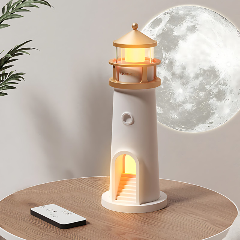 Музыкальный ночник-проектор «Маяк Lunara Lighthouse» MG-AD8 с проекцией луны, Bluetooth-колонкой, пультом ДУ фото - 5