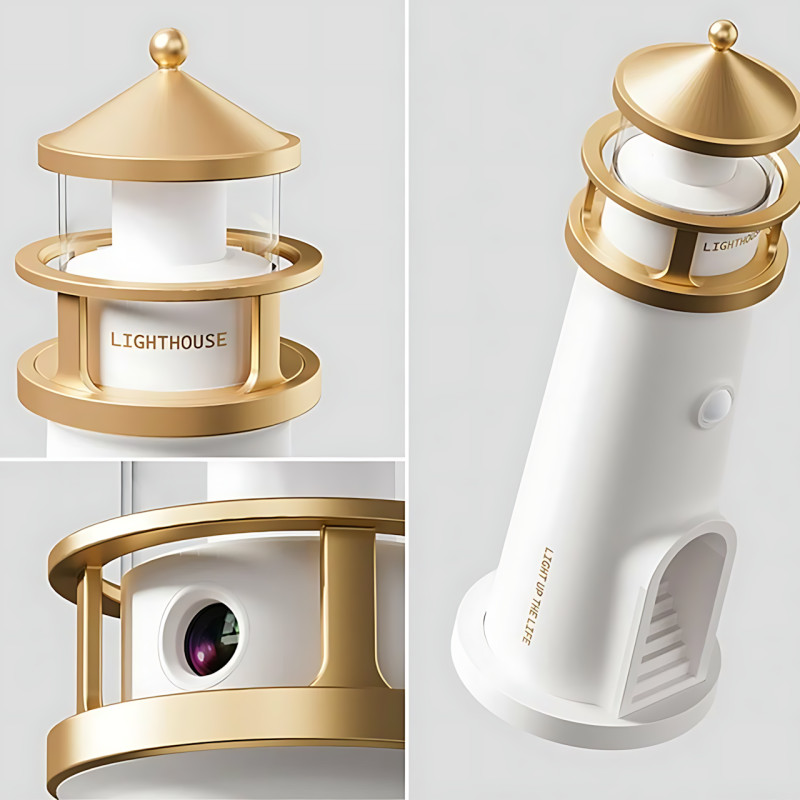 Музыкальный ночник-проектор «Маяк Lunara Lighthouse» MG-AD8 с проекцией луны, Bluetooth-колонкой, пультом ДУ фото - 3
