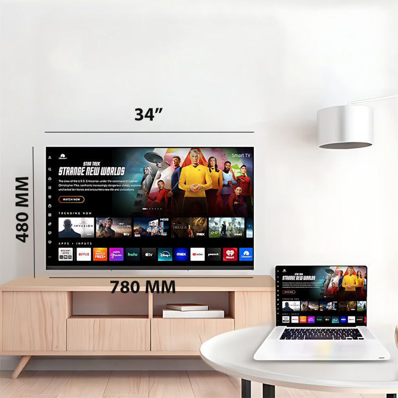 LED Телевизор 34" Smart TV, WiFi, 2Gb Ram, 16Gb Rom, T2, USB, HDMI, Android 15 фото - 9